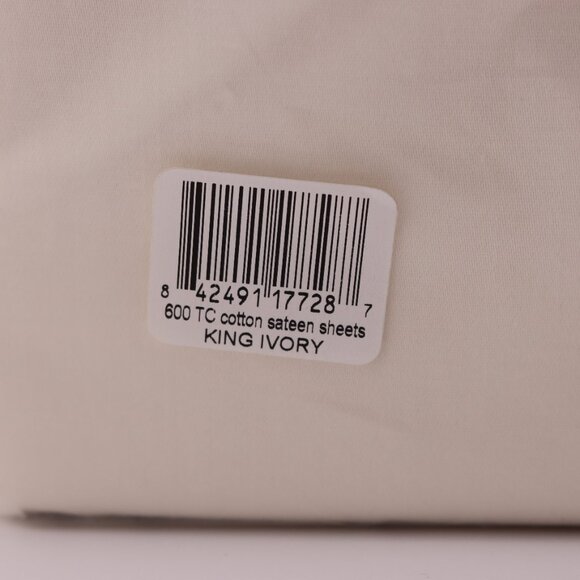 4 PC KING Sweet Home Collection 600 Thread Count Sateen Sheet Set - Ivory - Picture 4 of 4